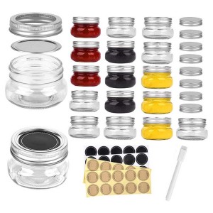 wide mouth Mason Jars Round 4 oz Small Canning Glass Jars with split type Lids for Candy Jam Honey Baby Food storage