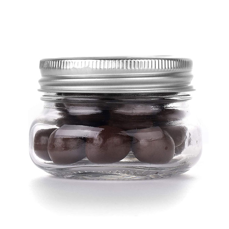 108 X Small Glass Mason Jar With Silver Lid 70ml Mini Round Glass
