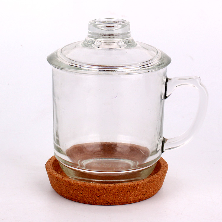 hot sell 300ml glass coffee mug tea glass cup for drinking with handle Featured Image