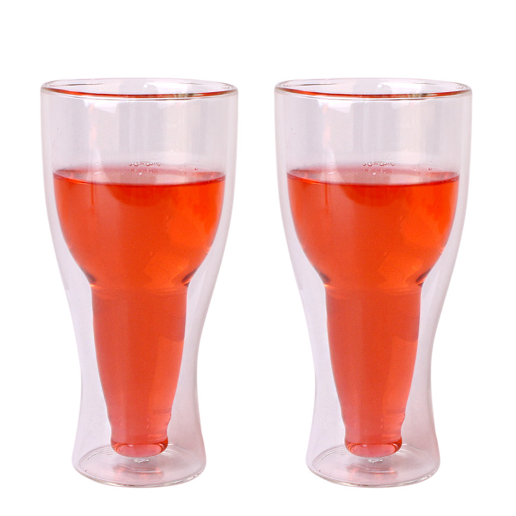 400ml dvigubos sienelės borosilikatinio stiklo puodelis vyno alaus rodytas atvaizdo