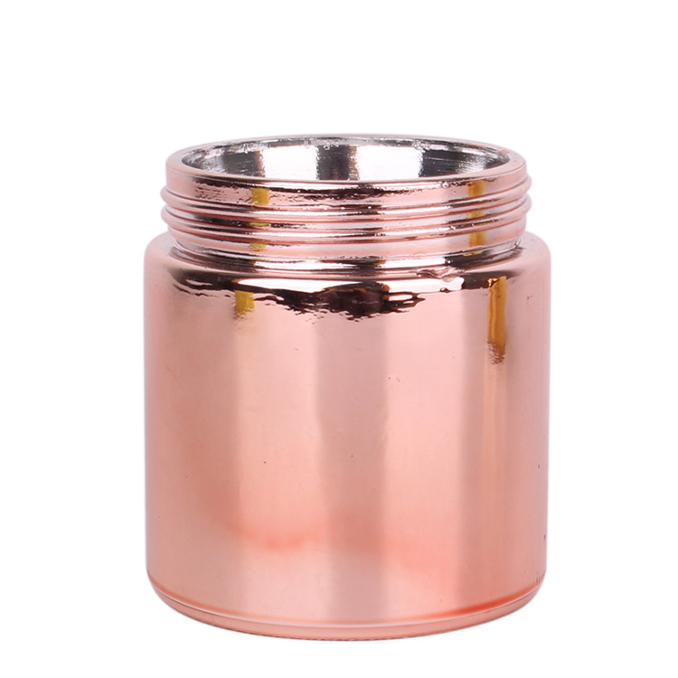 10oz electraplating glass food storage jar with plastic lid