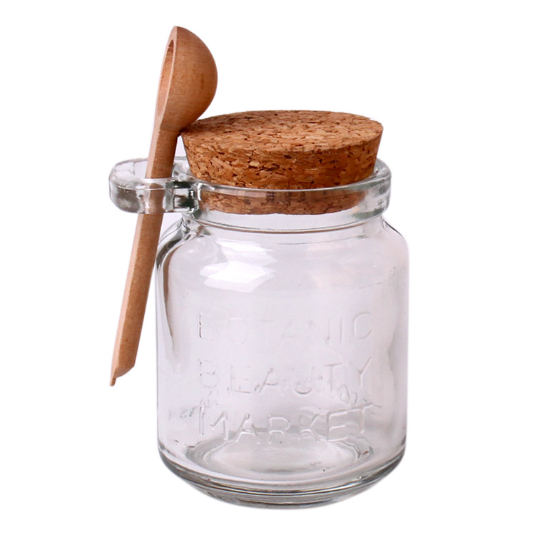 wholesale 250ml 8oz glass spice jar with spoon and lid Featured Image