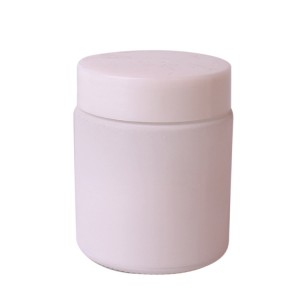 100ml White coating cylinder glass jar with plastic lid