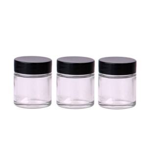 30ml celar round glass jar with plastic lid