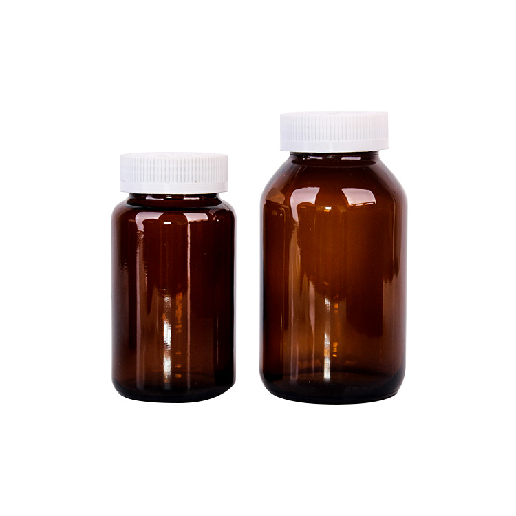 Pharmaceuticals 500ml amber botol kaca karo tutup putih