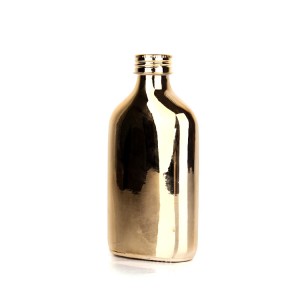 La bouteille en verre de luxe Electroplated avec couvercle en aluminium pour la liqueur de café vin de boissons