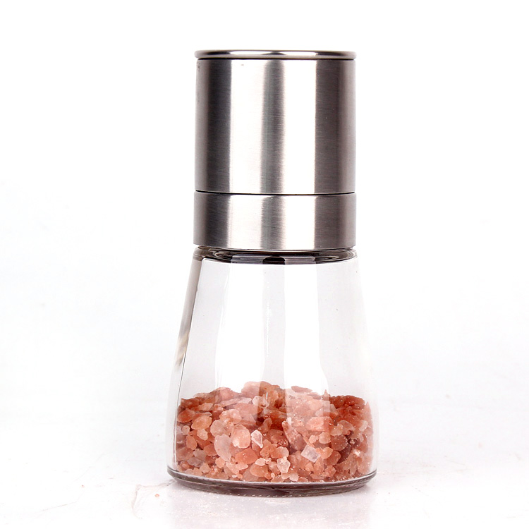 Stainless Steel salt and pepper grinder spice glass bottles with grinder caps