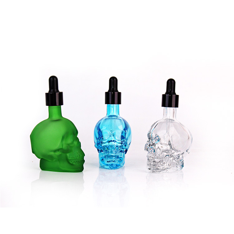 50ml skull head glass bottle with dropper