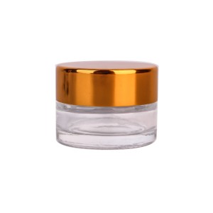 Hot Sale Small 10ml Cosmetic Glass Cream Jar with golden lid