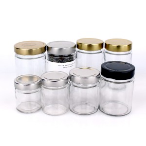 vente chaude 120ml pot en verre de 4 onces pour le stockage des aliments de confiture de miel avec couvercle en étain profond