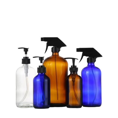 glass liquid soap bottle