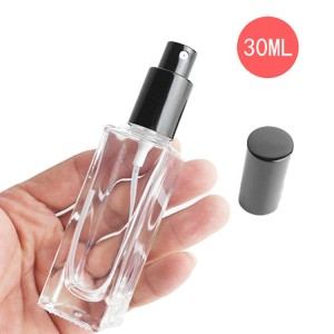 Hot sale 30ml square perfume empty spray glass bottle