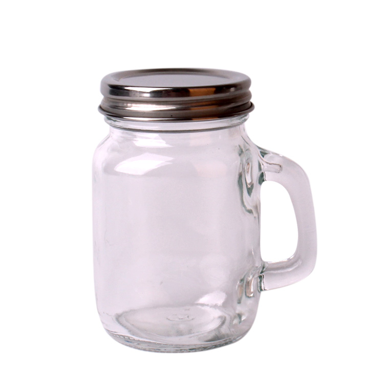 100ml Customised logo round glass mason jar with handle Featured Image