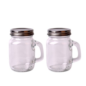 100ml Customised logo round glass mason jar with handle