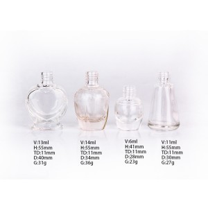 6ml 11ml 13ml 14ml nail polish glass bottle with brush cap