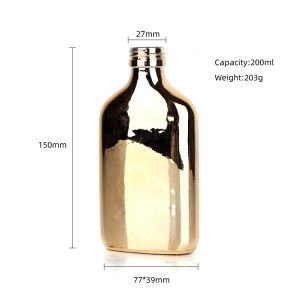 Luxury 200ml Electroplated glass bottle with Aluminum lid for coffee liquor beverage wine
