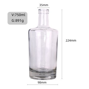 750ml high quality wine vodka glass bottle with stopper lid