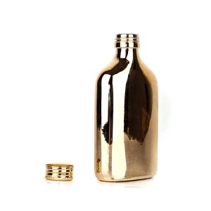 Luxury 200ml Electroplated glass bottle with Aluminum lid for coffee liquor beverage wine