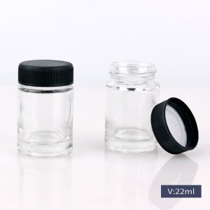 cylinder glass food storage jar with plastic lid