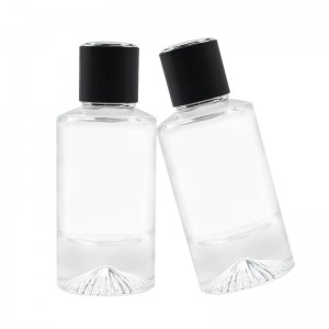 Luxury Refillable 50ml transparent cylinder shape glass perfume bottles
