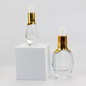 15ml 30ml clear essential oil cosmetic essence skincare glass dropper bottle