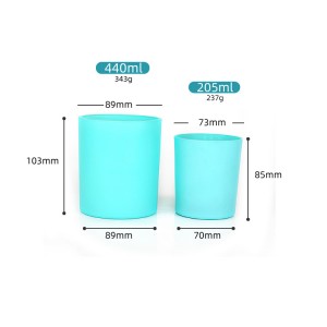 Empty 200ml 400ml Cylinder Round matte glass candle jar for candle making