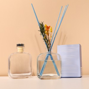 Square glass reed diffuser bottles with cork