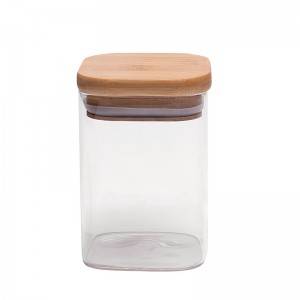 Borosilicate glass jars with bamboo lids wholesale