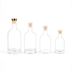 wholesale 200 ml 500 ml 750 ml flint liquor glass bottles with stopper