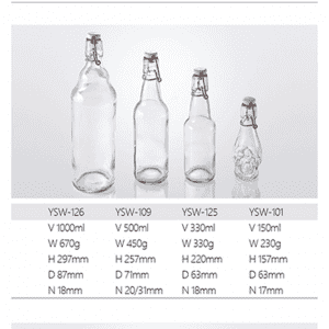 wholesale 500 ml transparent swing top glass liquor bottles