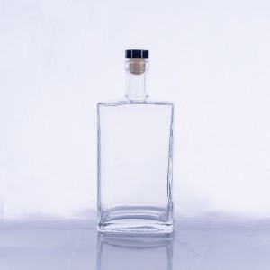 500ml square shaped liqour glass wine bottle
