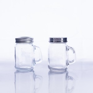4oz glass spice jar with handle metal lid