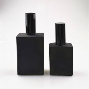50ml 100ml square black color glass perfume bottle with spray