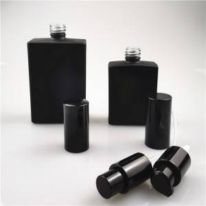 50ml 100ml square black color glass perfume bottle with spray