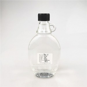 250ml flat vermont glass maple syrup bottle with screw cap