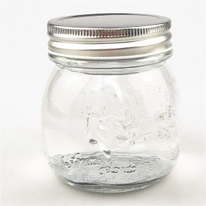 300 ml food packing glass mason jar with silver metal lid