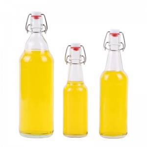 wholesale 330ml 500ml 750ml clear glass beer bottle with swing tops