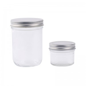 100ml round clear glass jam jars with metal lid