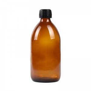 Άδειο κεχριμπαρένιο υγρό γυάλινο μπουκάλι 500 ml