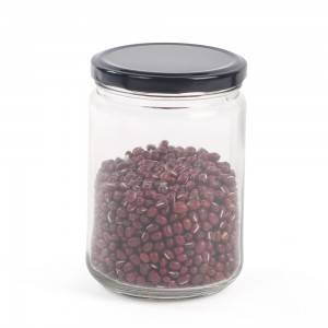 500ml round glass food jar with metal lid
