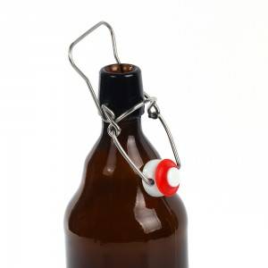 1L amber glass beer bottles with swing top