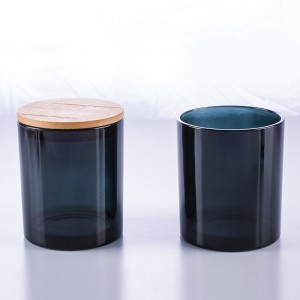 Painted Glass Candle Jar Exporter z metalową pokrywką