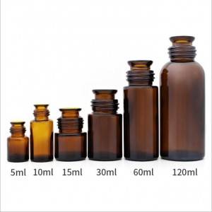 Flacon de parfum emballage bouteille d'huile essentielle en verre ambré