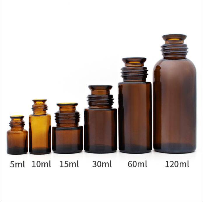 Geurbottel verpakking amber glas essensiële olie bottel Uitstalbeeld