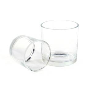 Cylinder transparent candle holder glass jar 10*10cm
