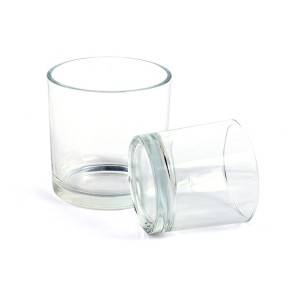 Cylinder transparent candle holder glass jar 10*10cm