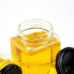Frasco de mel de vidro vazio de 500ml com tampa