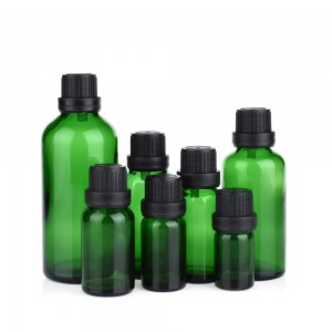 Green Glass Essential Oil Bottle with Dropper Cap