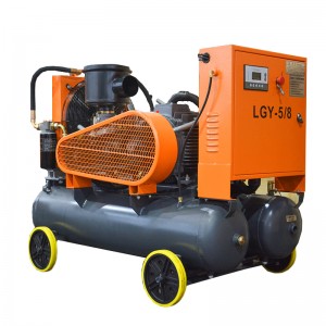 ເຄື່ອງອັດອາກາດ Kaishan LGY-2.8/8 ໄຟຟ້າແບບຄົບວົງຈອນແບບມືຖືສອງຖັງ screw mine site compressor