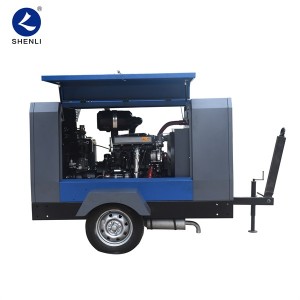 Malý mobilný prenosný skrutkový vzduchový kompresor s dieselovým pohonom
